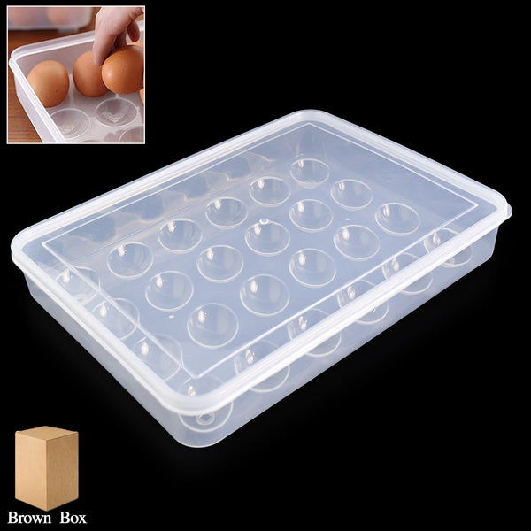 Plastic Egg 24 Grid Storage Container Holder for Refrigerator Egg Tray Holds 24 Eggs (1 Pc)