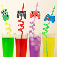 Plastic Straws Reusable Drinking Straws (4 pc Set / Mix design)